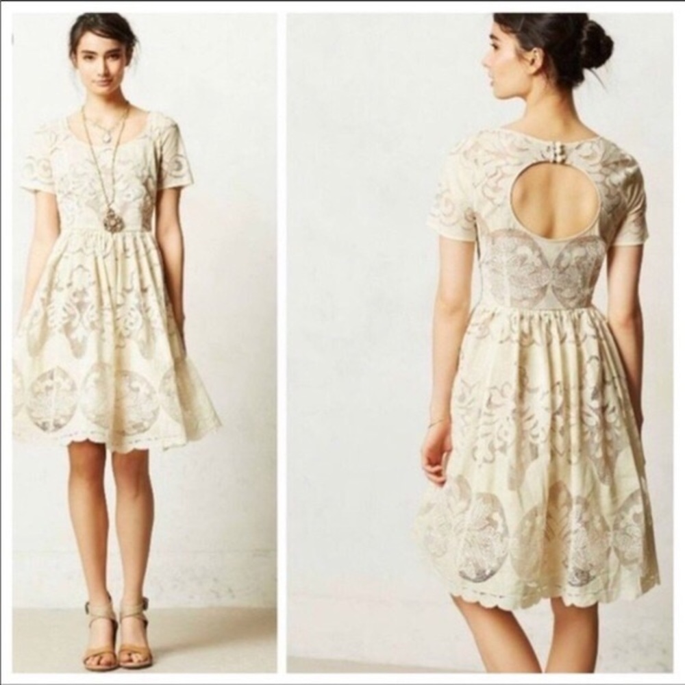 Tracy Reese Lace Dress with Back Cutout 2p Anthropologie